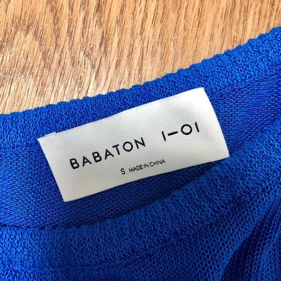 NWT Babaton 1-01 stettheimer sweater cornflower - Picture 2 of 5